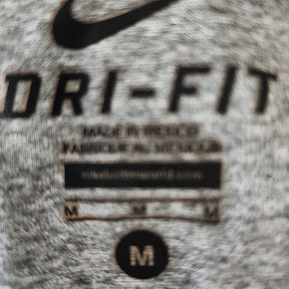 Nike Dri Fit Short Sleeve Tee Shirt Size Medium Gray - Picture 6 of 7